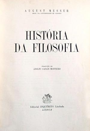 HISTÓRIA DA FILOSOFIA.