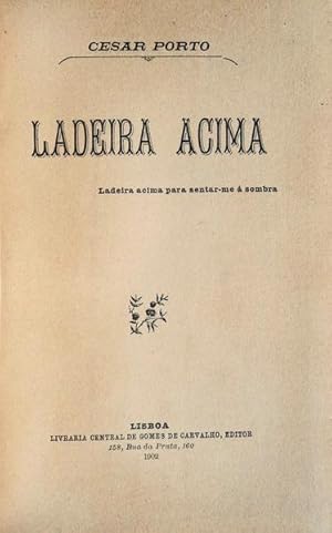 Imagen del vendedor de LADEIRA ACIMA. a la venta por Livraria Castro e Silva