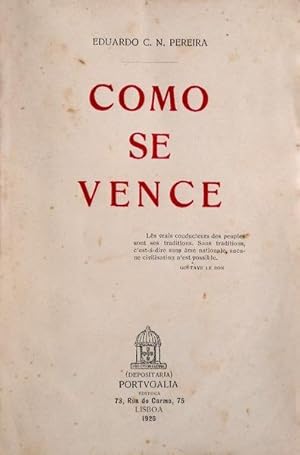 Bild des Verkufers fr COMO SE VENCE. zum Verkauf von Livraria Castro e Silva