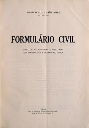 Bild des Verkufers fr FORMULRIO CIVIL. zum Verkauf von Livraria Castro e Silva