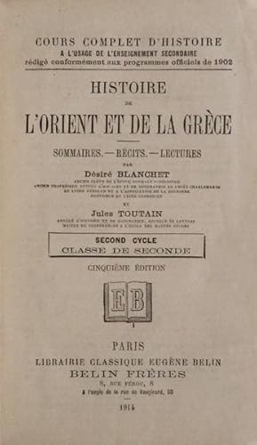 et Jules Toutain. HISTOIRE DE L?ORIENT ET DE LA GRÈCE.