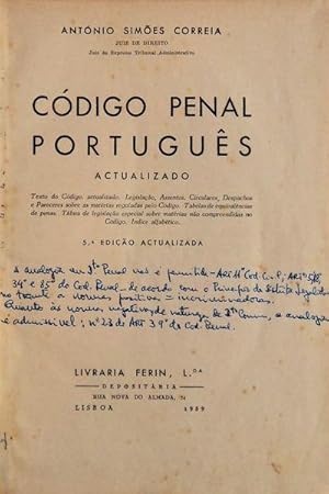 Seller image for CDIGO PENAL PORTUGUS ACTUALIZADO. for sale by Livraria Castro e Silva