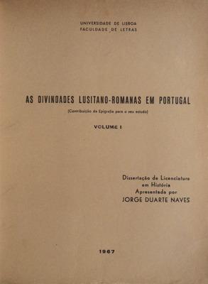 AS DIVINDADES LUSITANO-ROMANAS EM PORTUGAL.