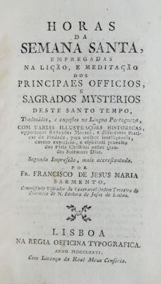 HORAS DA SEMANA SANTA, [2.ª EDIÇÃO]