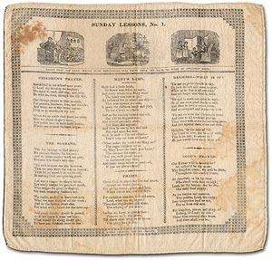 Bild des Verkufers fr Broadside on cloth: Mary's Lamb in Sunday Lessons, No. 1 zum Verkauf von Between the Covers-Rare Books, Inc. ABAA
