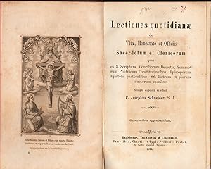 Image du vendeur pour LECTIONES QUOTIDIANAE DE VITA, HONESTATE ET OFICIIS SACERDOTUM ET CLERICORUM mis en vente par Librairie l'Aspidistra