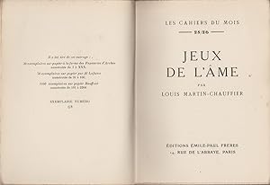 Seller image for JEUX DE L'AME for sale by Librairie l'Aspidistra