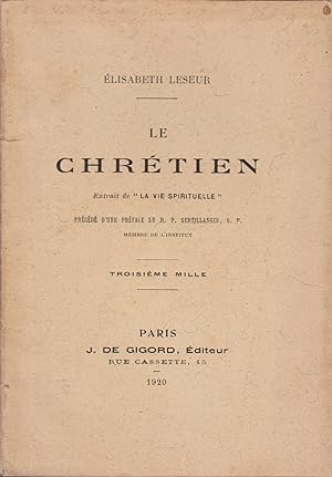 Immagine del venditore per LE CHRETIEN venduto da Librairie l'Aspidistra