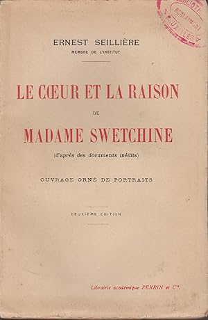 Imagen del vendedor de LE COEUR ET LA RAISON DE MADAME SWETCHINE a la venta por Librairie l'Aspidistra