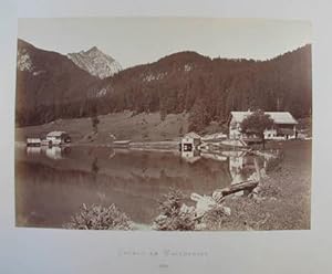 Urfeld am Walchensee. Original-Fotografie, Albumin auf Karton mit typogr. Bezeichnung. Salzburg, ...