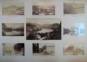 9 Original-Fotografien auf 1 Tafel, Albumin auf Karton mit typogr. Bezeichnung. Salzburg, Photogr...