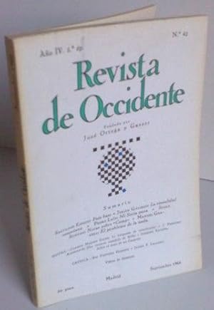 Seller image for REVISTA DE OCCIDENTE n 42. Pas Basc; La Visualidad Veneciana; Mi Socia Pura; Notas Sobre ; El Problema De La Nada. La Bsqueda De Interlocutor; Una Vivencia Espaola De Rilke; Sobre El Tema De Un Caongreso. for sale by La Social. Galera y Libros