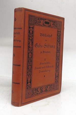 Bild des Verkufers fr Katalog der Bibliothek der Gehe-stiftung zu Dresden (Volume 2 only) Staatslehre, Staats-und Volkerrecht. Verwaltung. zum Verkauf von Attic Books (ABAC, ILAB)