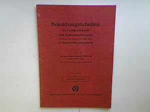 Bild des Verkufers fr Besoldungstabellen fr Landesbeamte und Kommunalbeamte (einschl. Landrte, Brgermeister, Beigeordnete) in Baden-Wrttemberg. Stand 1. Juli 1964; zum Verkauf von books4less (Versandantiquariat Petra Gros GmbH & Co. KG)