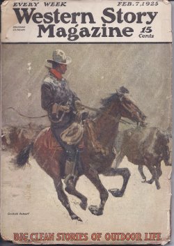 Bild des Verkufers fr WESTERN STORY Magazine: February, Feb. 7, 1925 ("Beyonf the Outpost"; "Trouble Range") zum Verkauf von Books from the Crypt