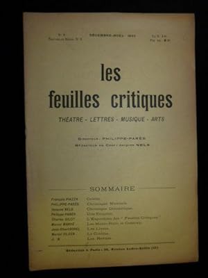 Les Feuilles critiques N°8 de la première année. Nouvelle série N°3