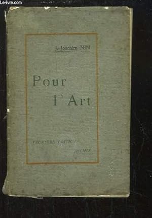 Bild des Verkufers fr Pour l'Art zum Verkauf von Le-Livre