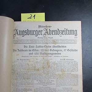 Bild des Verkufers fr Mnchen-Augsburger Abendzeitung - Nr. 212 bis 241 (2. bis 31. August 1915) zum Verkauf von Bookstore-Online