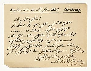 Seller image for Eigenh. Briefkarte mit U. for sale by Eberhard Kstler Autographen&Bcher oHG