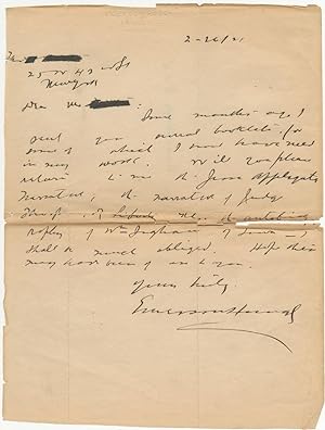 Autograph Letter Signed ("Emerson Hough")