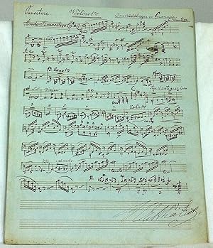 Image du vendeur pour Overture-Das Nach Hager in Granada (Handwritten) (Boston, May 2nd, 1854) mis en vente par Sequitur Books