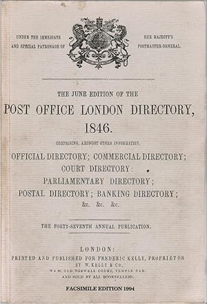 Immagine del venditore per Post Office London Directory, W. Kelly & Co. 1846 venduto da Besleys Books  PBFA