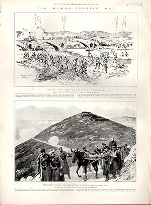 Imagen del vendedor de ENGRAVING: "The Graeco-Turkish War: (2 Scenes)".engraving from The Illustrated London News, June 19, 1897 a la venta por Dorley House Books, Inc.