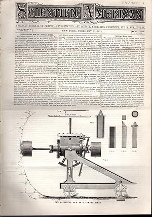 Seller image for Scientific American: A Weekly Journal of Practical Information, Art, Science, Mechanics, Chemistry and Manufactures Volume XXX, No.8: February 21, 1874 for sale by Dorley House Books, Inc.