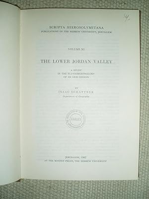 Seller image for The Lower Jordan Valley : A Study in the Fluviomorphology of an Arid Region for sale by Expatriate Bookshop of Denmark