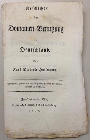 Bild des Verkufers fr Geschichte der Domainen-Benutzung in Deutschland. zum Verkauf von Buch & Consult Ulrich Keip