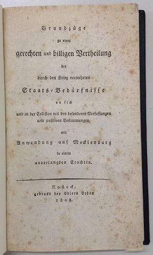 Grundzüge zu einer gerechten und billigen Vertheilung der durch den Krieg vermehrten Staats-Bedür...