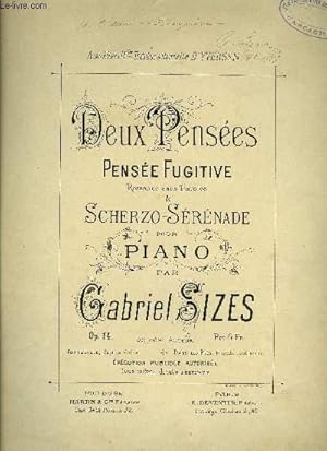 Immagine del venditore per DEUX PENSEES : PENSEE FUGITIVES ET SCHERZO-SERENADE venduto da Le-Livre