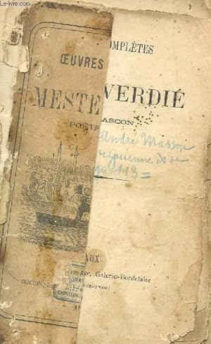 Seller image for OEUVRES COMPLETES DE MESTE VERDIE, POETE GASCON. for sale by Le-Livre