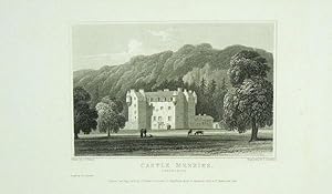 Original Antique Engraving Illustrating Castle Menzies in Perthshire, The Seat of Sir Neil Menzie...