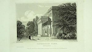 Original Antique Engraving Illustrating Caversham Park in Oxfordshire, The Seat of Colonel Marsack.