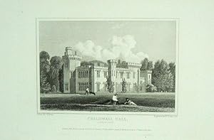 Original Antique Engraving Illustrating Childwall Hall in Lancashire, The Seat of Bamber Gascoyne...