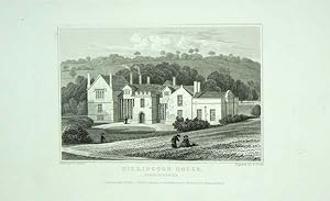 Original Antique Engraving Illustrating Dillington House in Somersetshire, The Seat of John Hanni...