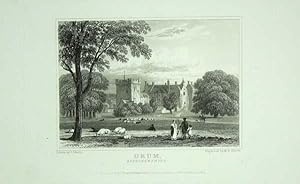 Original Antique Engraving Illustrating Drum in Aberdeenshire, The Seat of Alexander Irvine, Esq.