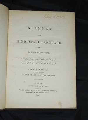 A grammar of the Hindustani language. Fourth edition, to which is added a short grammar of the Da...