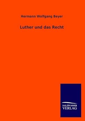 Seller image for Luther und das Recht for sale by AHA-BUCH GmbH