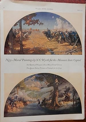 "New Mural Paintings by N.C. Wyeth for the Missouri State Capitol. Print from Ladies Home Journal...