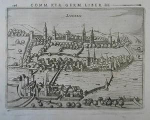 Lucern. Kupferstich aus Bertius "Commentariorum Rerum Germanicarum" Amsterdam 1616, 13,5 x 18,5 cm