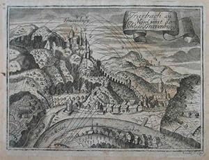 Bild des Verkufers fr Trarbach an der Mosel samt dem Schlo Graevenburg. Kupferstich von Johann Benjamin Brhl, Leipzig um 1720, 13 x 17,5 cm zum Verkauf von Antiquariat Johannes Mller