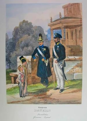 Immagine del venditore per Knigreich Bayern. Invaliden. Gemeiner. Corporal.- Lithographie aus H. A. Eckert und D. Monten "Das deutsche Bundesheer in charakteristischen Gruppen." Wrzburg, Chr. Weiss 1838, 27 x 20 cm venduto da Antiquariat Johannes Mller