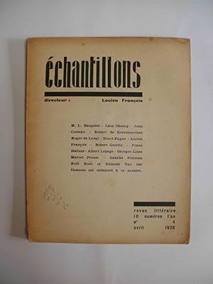 Echantillons revue littéraire - n° 4 avril 1928