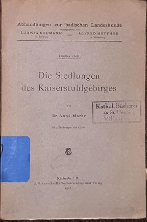 Die Siedlungen des Kaiserstuhlgebirges.