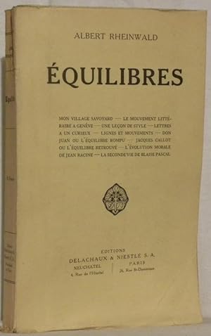 Seller image for Equilibres. for sale by Bouquinerie du Varis