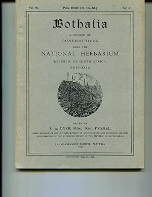 Seller image for Bothalia : A Record of Contributions from the National Herbarium Union of South Africa Volume 7 part 4 for sale by Orca Knowledge Systems, Inc.
