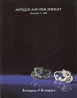Butterfield & Butterfield Antique and Fine Jewelry November 7, 1985 List of Prices Realized Inclu...