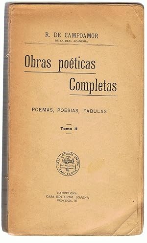 Bild des Verkufers fr OBRAS POTICAS COMPLETAS. Tomo II. POEMAS - POESAS - FBULAS zum Verkauf von Librera Torren de Rueda